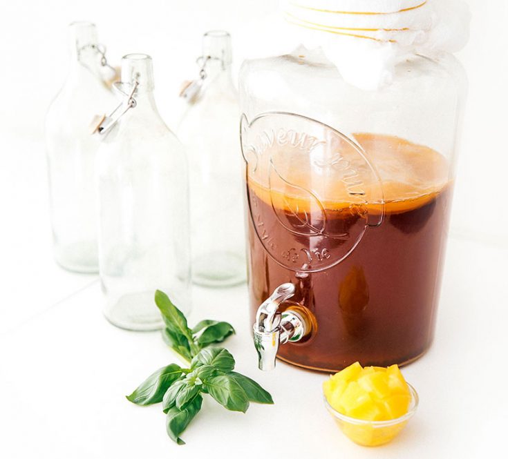 Home Brewed Pineapple Kombucha Recipe (With Basil!) Brew Buch