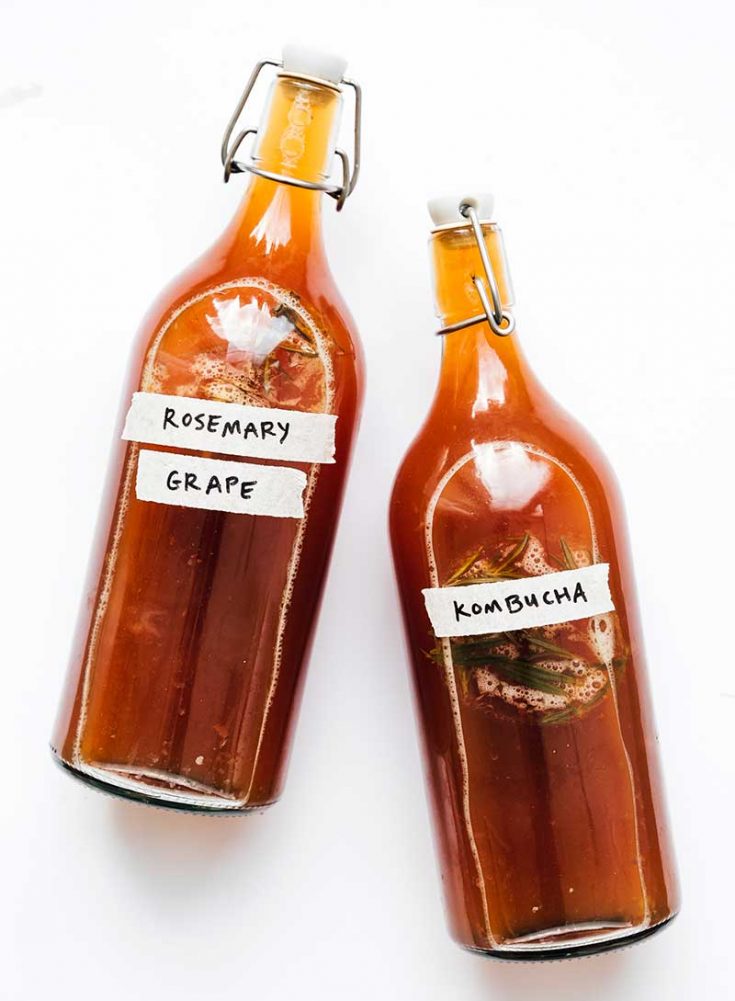 Home Brewed Rosemary Grape Kombucha Brew Buch