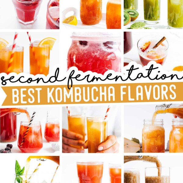 Collage of best kombucha flavors