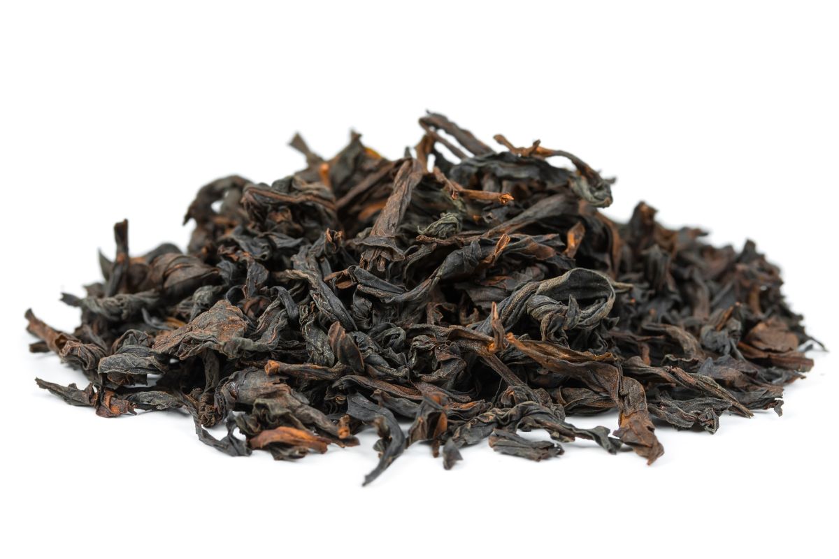 Ceylon black tea on an isolated white background.